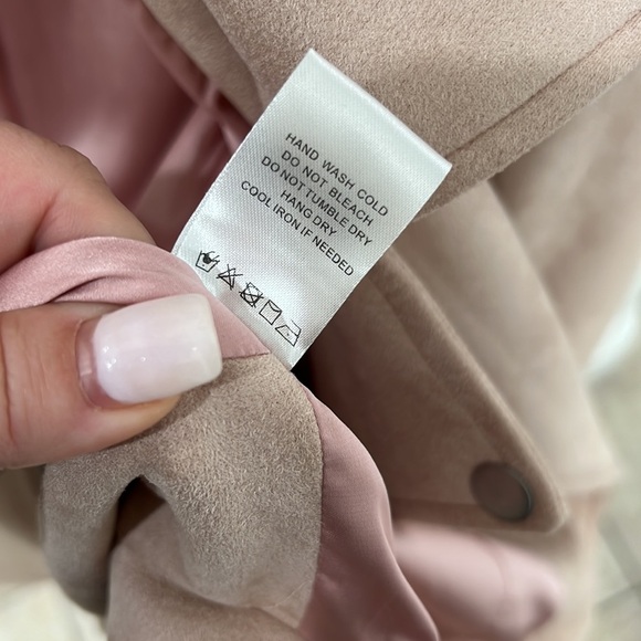 NEW Lovers + Friends Vegan Suede Moto Jacket Dusty Pink - Picture 10 of 14